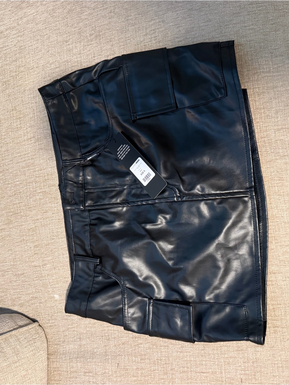 Fashion Nova Black Faux Leather Mini Skirt